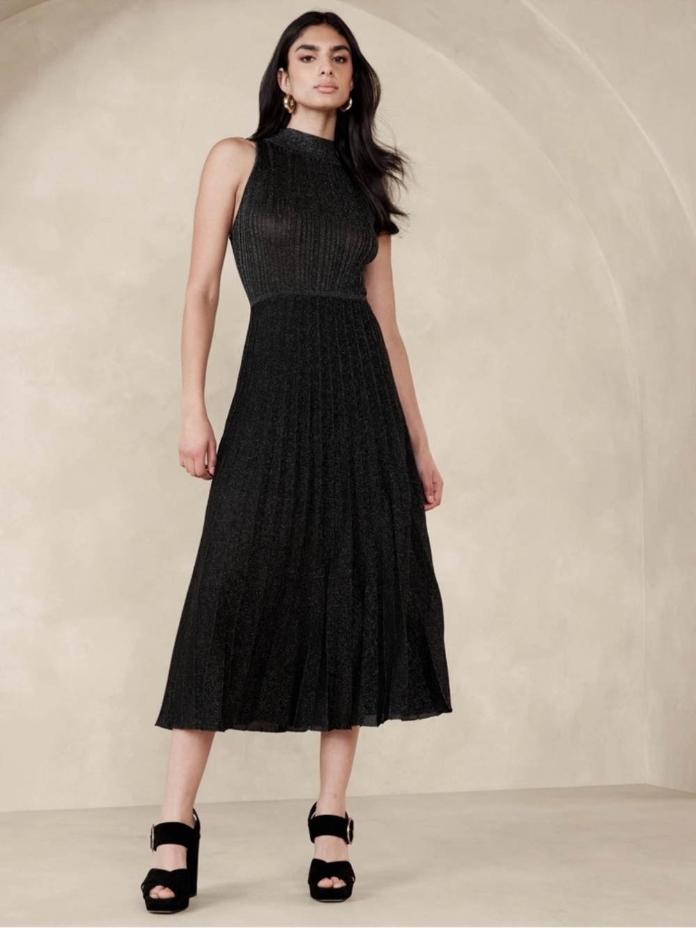 Banana Republic Lustro Sleeveless Midi Dress